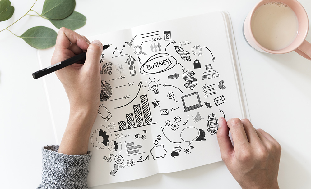 Notebook mockup soutien d'une fondation